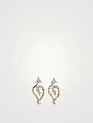 Trista Gold Stud Earrings With Gems