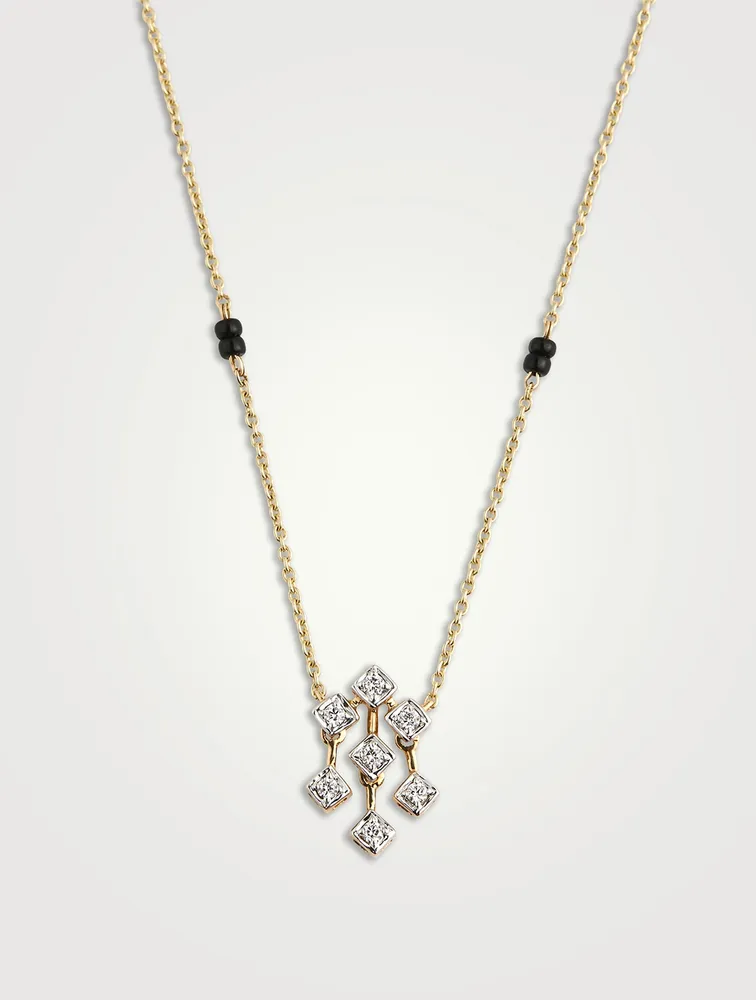 Adveta Gold Mangalsutra Necklace With Gems