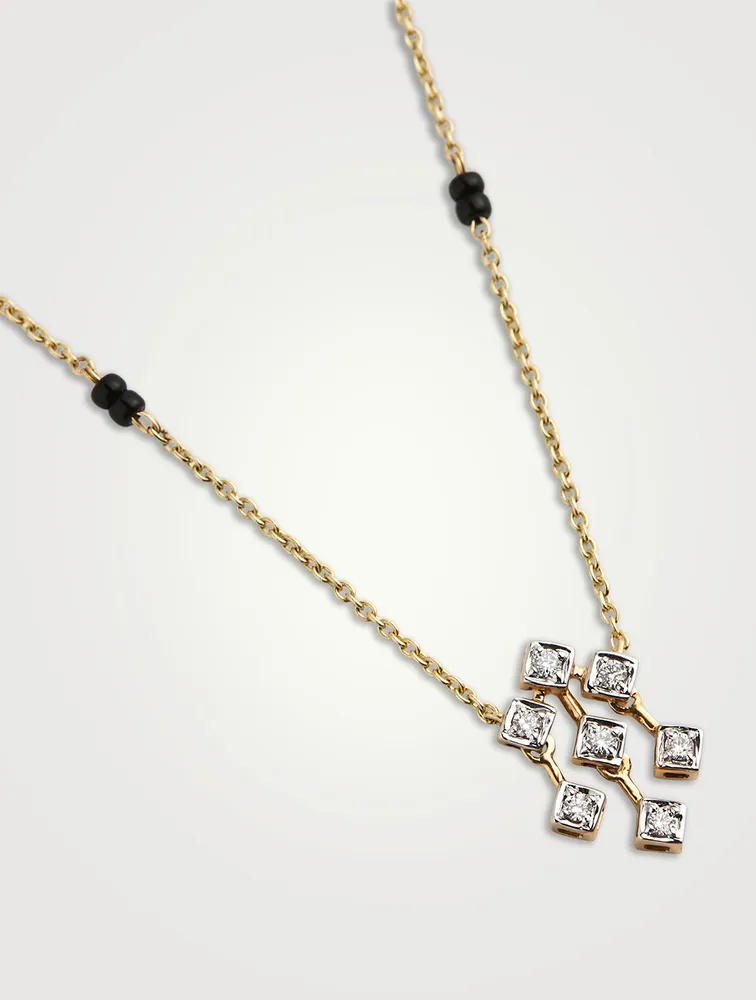 Adveta Gold Mangalsutra Necklace With Gems