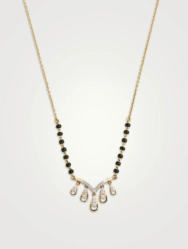 Panya Gold Mangalsutra Necklace With Gems