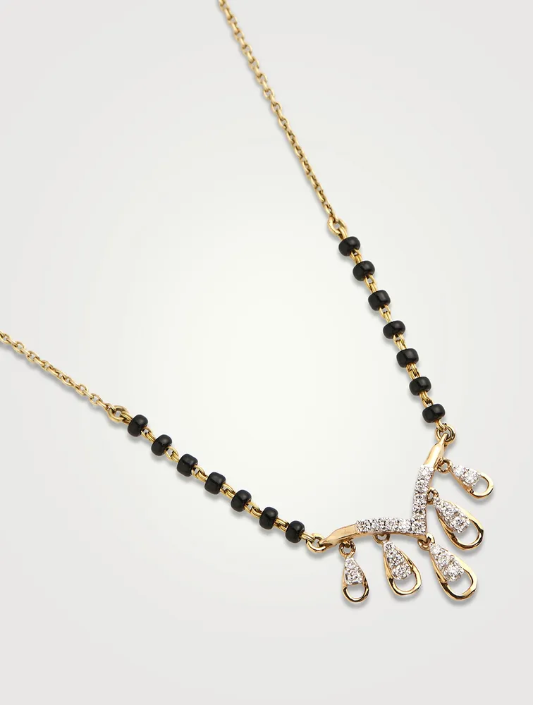 Panya Gold Mangalsutra Necklace With Gems