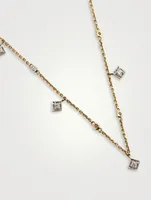 Gold Quad Fine Necklace With Gems