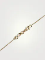 Gold Quad Fine Necklace With Gems