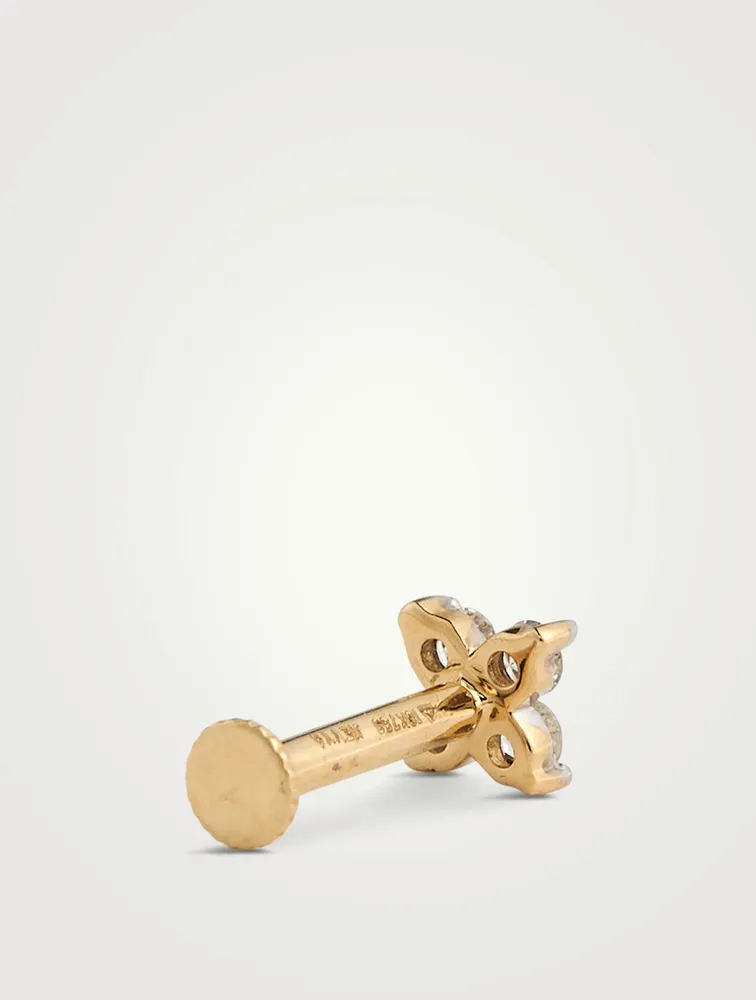 Anu Gold Nose Pin With Gems