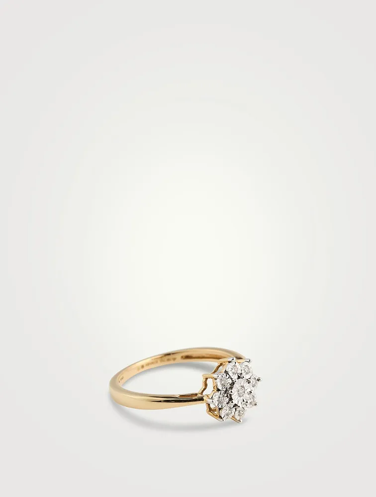 Gold Bunch Plate Ring With Gems