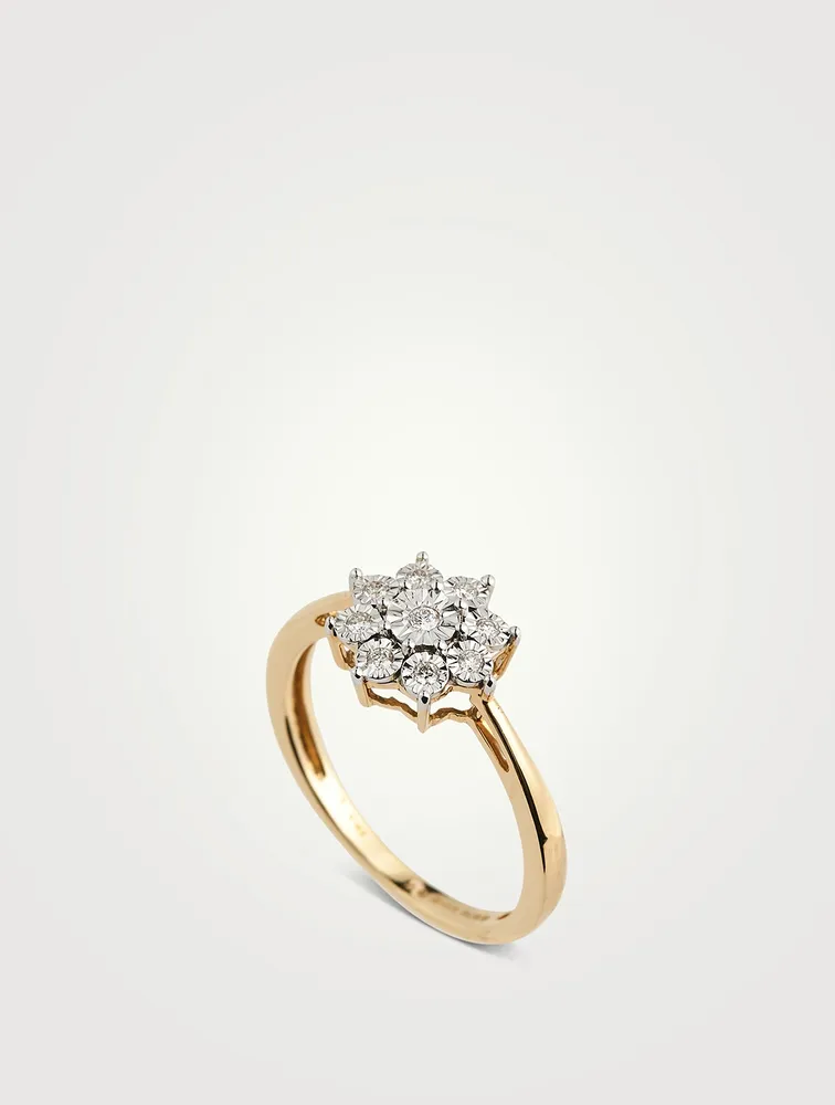 Gold Bunch Plate Ring With Gems