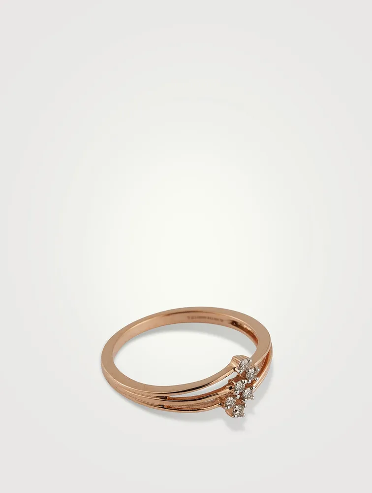 Rose Gold Sasha Shimmer Ring With Gems