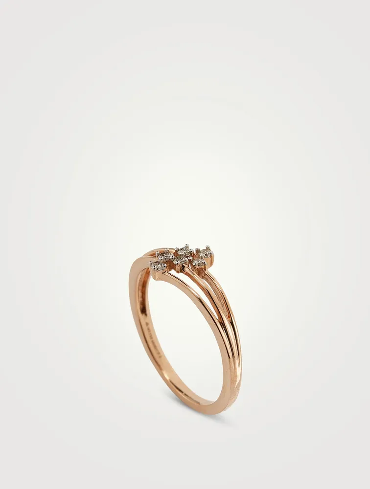 Rose Gold Sasha Shimmer Ring With Gems