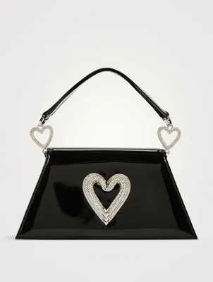 Medium Samantha Triple Heart Patent Leather Clutch