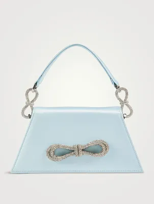 Medium Double Bow Satin Clutch