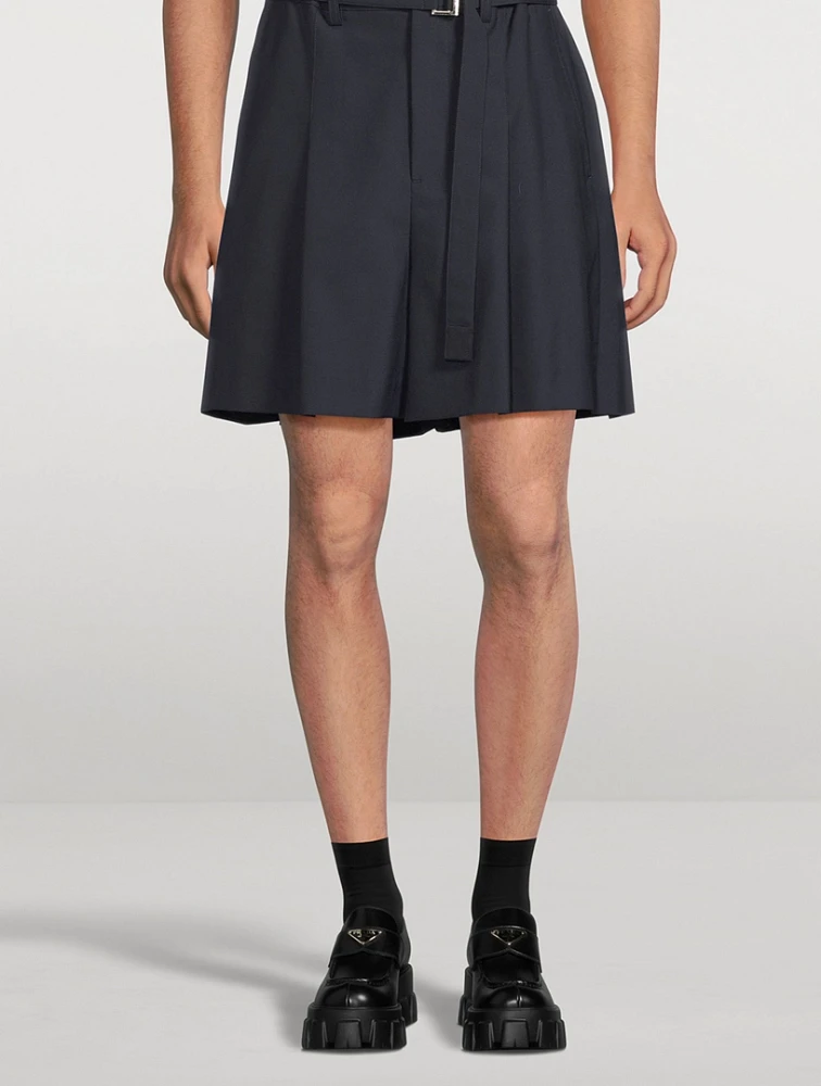 Wool-Blend Suiting Shorts