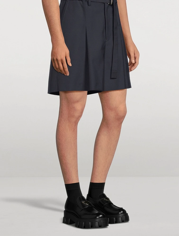 Wool-Blend Suiting Shorts