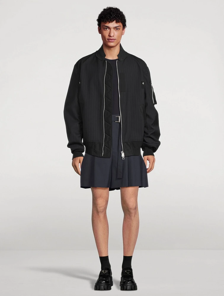Wool-Blend Suiting Shorts