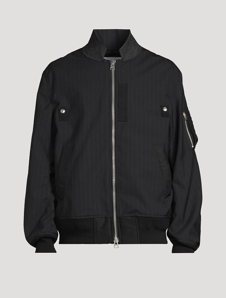 Blouson Jacket Chalk Stripe Print