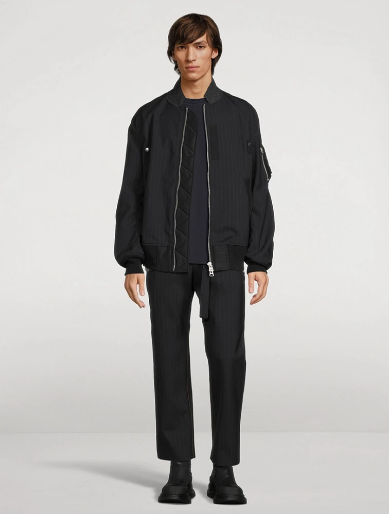 Blouson Jacket Chalk Stripe Print