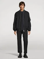 Blouson Jacket Chalk Stripe Print