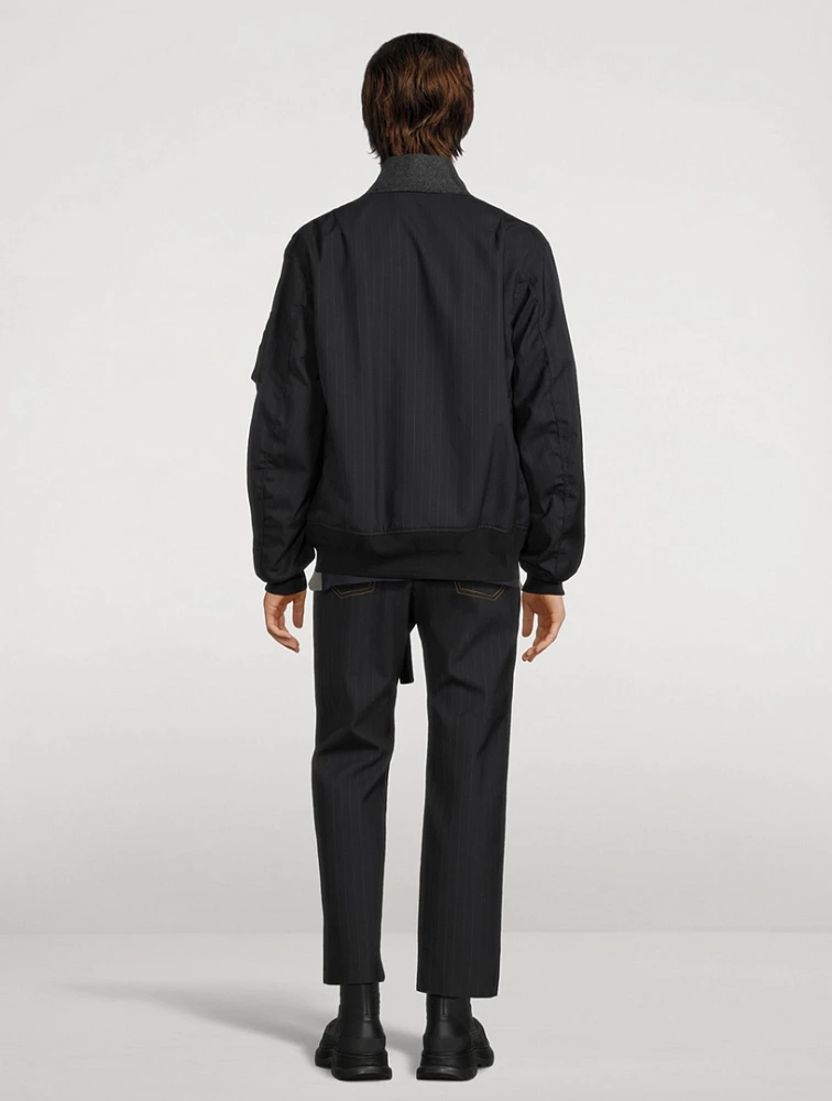 Blouson Jacket Chalk Stripe Print
