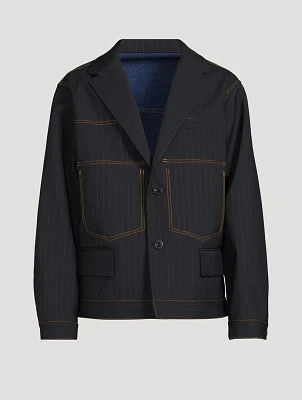 Bonding Jacket Chalk Stripe Print