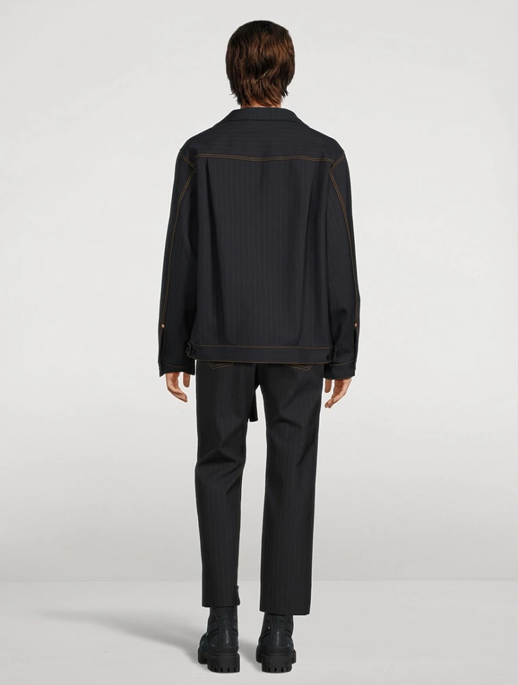 Bonding Jacket Chalk Stripe Print