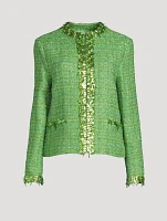 Sequin-Embellished Tweed Jacket