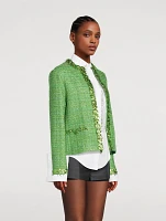 Sequin-Embellished Tweed Jacket