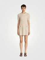 Knit Short-Sleeve Mini Dress