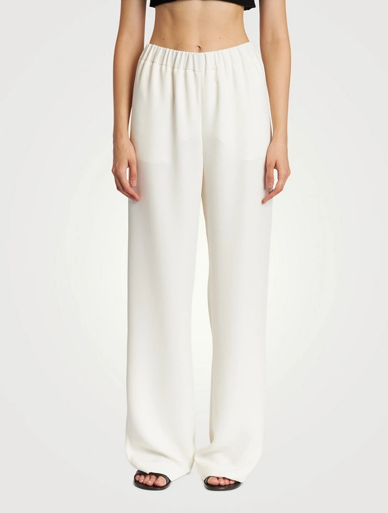 Cady Silk Wide-Leg Pants