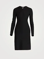 V Long-Sleeve Mini Dress