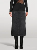 Patchwork Denim Maxi Skirt