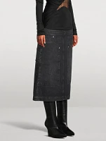 Patchwork Denim Maxi Skirt