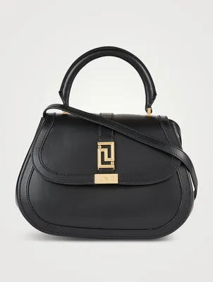 Medium Greca Goddess Leather Top Handle Bag