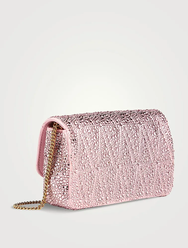 Mini Virtus Crystal-Embellished Satin Crossbody Bag