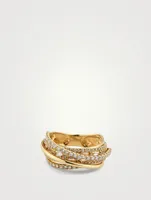 18K Gold Orbit Ring With Diamonds