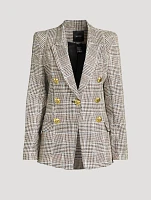 Not A Double-Breasted Pagoda Blazer Plaid Print