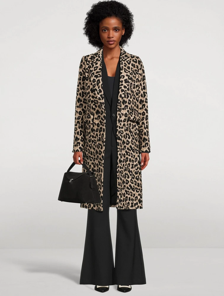 Bow Leopard Jacquard Coat