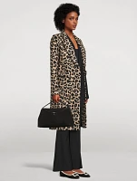 Bow Leopard Jacquard Coat