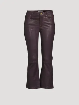Le Crop Mini Leather Bootcut Trousers
