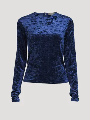 Long-Sleeve Velvet Top