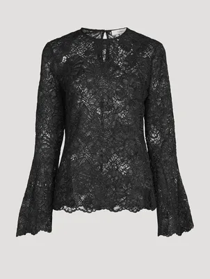 Bell-Sleeve Lace Top