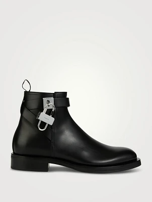 Leather Ankle Boots With Padlock