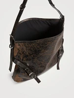 Large Voyou Crackled Leather Bag