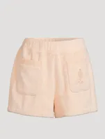 Frame x Ritz Paris Velour Shorts