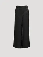 Frame x Ritz Paris Jacquard Silk Wide-Leg Trousers