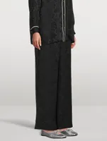 Frame x Ritz Paris Jacquard Silk Wide-Leg Trousers