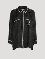 Frame x Ritz Paris Jacquard Silk Pajama Shirt