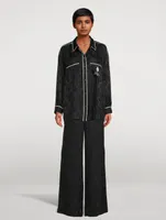 Frame x Ritz Paris Jacquard Silk Pajama Shirt