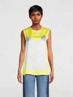Trompe L'œil Technical Satin Tank Top