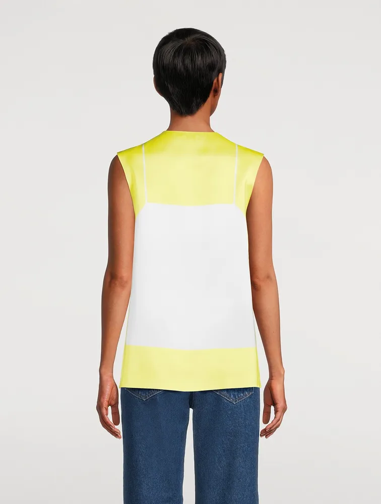 Trompe L'œil Technical Satin Tank Top