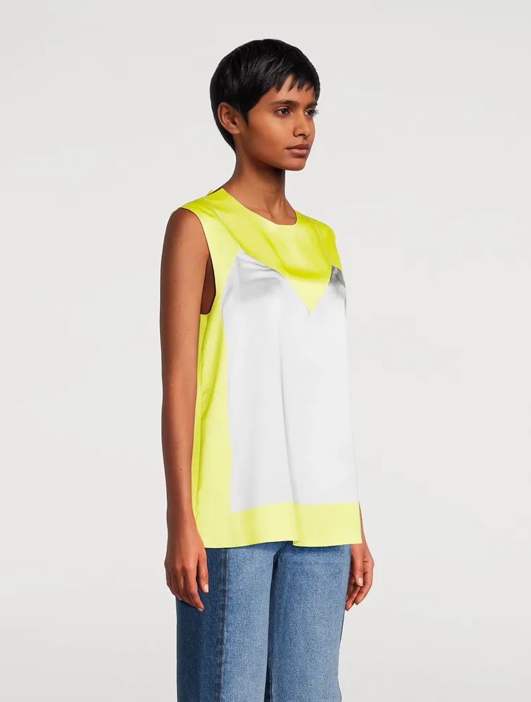 Trompe L'œil Technical Satin Tank Top