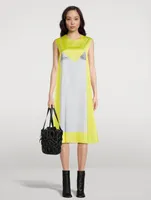 Trompe L'œil Technical Satin Midi Dress